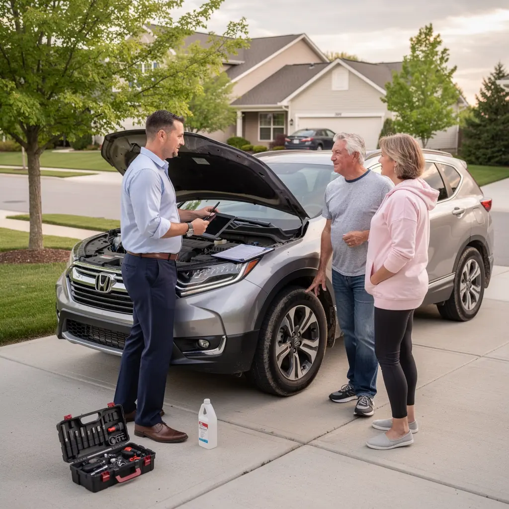 Grupa doradcza ds. ubezpieczeń samochodowych omawiająca warunki polisy